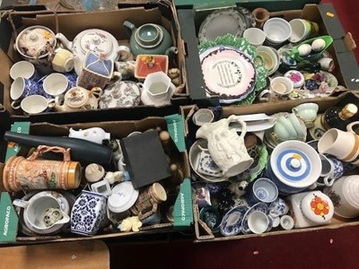 Lot 522 - Four boxes of mixed ceramics to include bier...