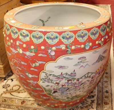 Lot 1270 - An unusually large Chinese enamel decorated...