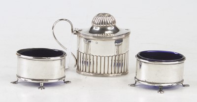 Lot 238 - A pair of George V silver open table salts,...