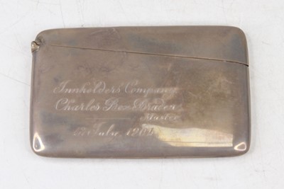 Lot 239 - A silver calling card case having engraved...