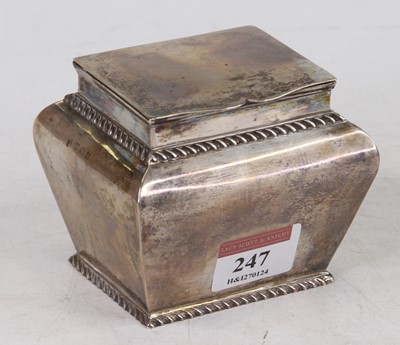 Lot 247 - A George V silver tea canister of shouldered...