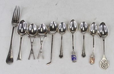 Lot 252 - Assorted silver flatware to include teaspoons,...