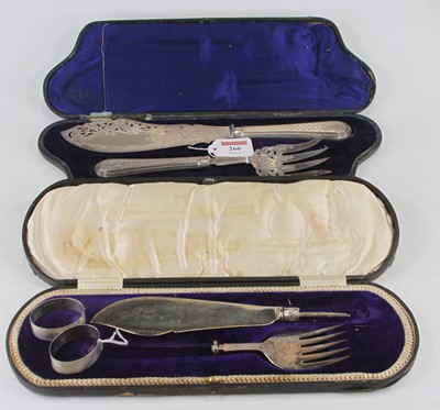 Lot 266 - A late Victorian cased pair of silver bladed...