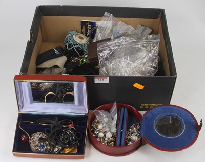 Lot 327 - A shoebox containing assorted costume...