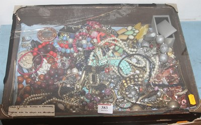 Lot 383 - A table top display case containing various...