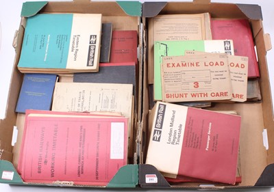 Lot 101 - Two boxes containing a quantity of railway and...