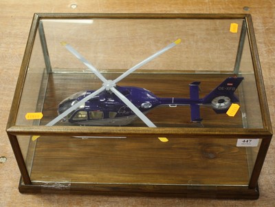 Lot 447 - A cased scratch built model of a helicopter