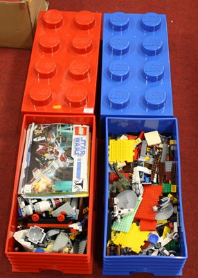 Lot 461 - A large quantity of Lego and two Lego storage...