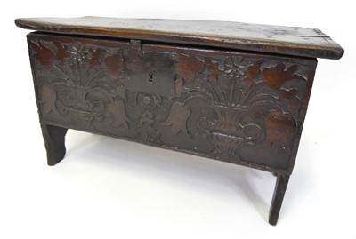 Lot 1564 - A small 17th century provincial oak six-plank...