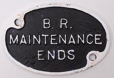 Lot 145 - A British Railways "Maintenance Ends" cast...