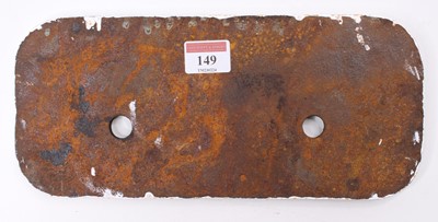 Lot 149 - A CC Crump & Co railway wagon plate numbered...
