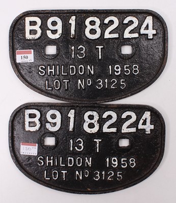 Lot 150 - A pair of British Railways 13 ton Shildon 1958...