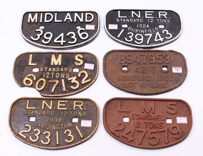 Lot 180 - A collection of six mixed region wagon plates...