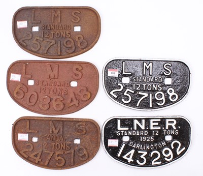 Lot 181 - A collection of five LMS and LNER standard 12...