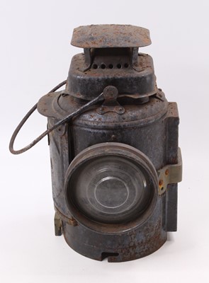 Lot 183 - An Adlake LMS Railway signalman's hand lamp,...