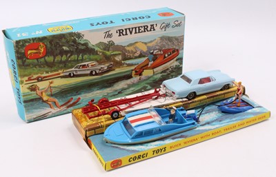 Lot 1398 - Corgi Toys Gift Set 31 Buick Riviera boat set,...