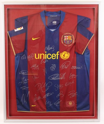 Lot 819 - A multisigned replica Barcelona shirt, circa...