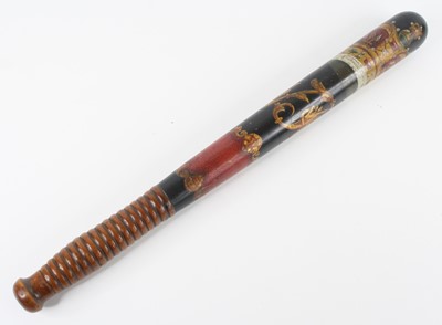 Lot 3193 - A Victorian police truncheon, polychrome...