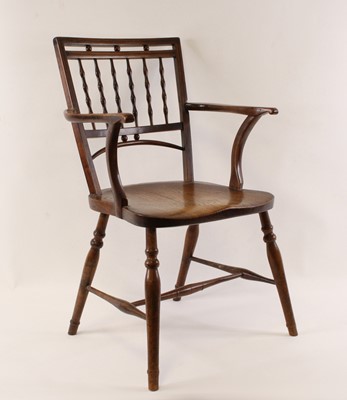 Lot 1561 - A Victorian elm seat and fruitwood Mendlesham...