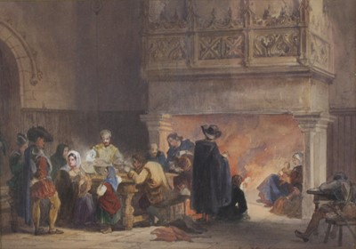 Lot 1474 - Louis Haghe (1806-1885) - Medieval interior...