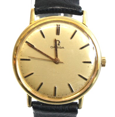 Lot 2521 - A gent's steel and yellow gold plated Omega...