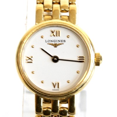 Lot 1342 - A lady's Longines Prestige 18ct yellow gold...