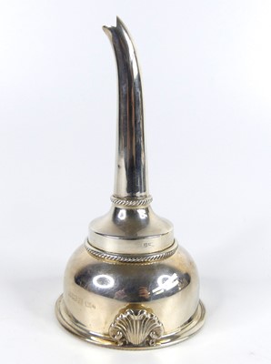 Lot 1209 - An Elizabeth II silver wine funnel, having a...
