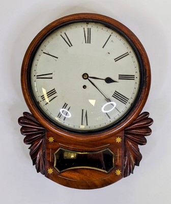 Lot 1509 - A Regency mahogany droptrunk wall clock,...