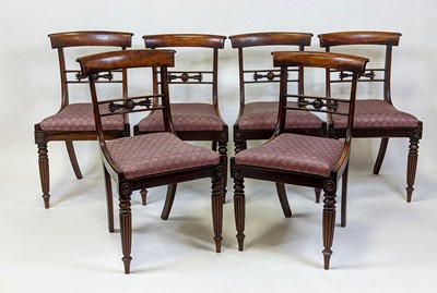 Lot 1555 - A set of six George IV rosewood barback dining...