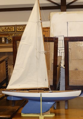 Lot 60 - A very well made 1960s wooden hull pond yacht,...