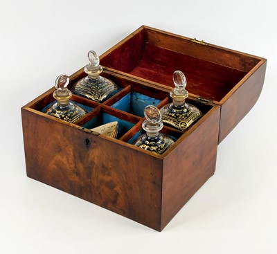 Lot 1362 - A flame mahogany decanter box, 19th century,...