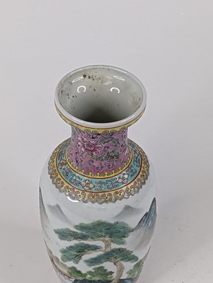 Lot 28 - A Chinese export porcelain vase of baluster...
