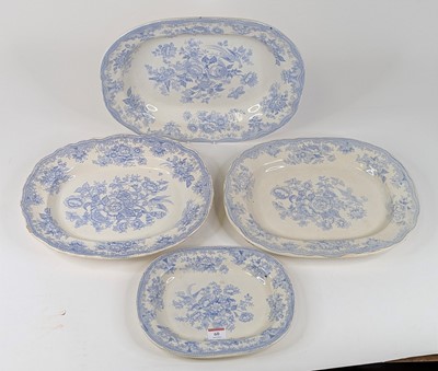 Lot 60 - A Victorian blue & white transfer decorated...