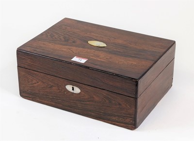 Lot 74 - A 19th century rosewood workbox, having a...