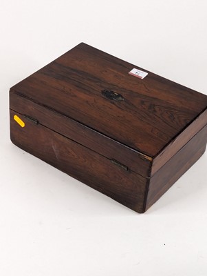 Lot 74 - A 19th century rosewood workbox, having a...