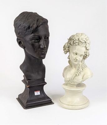 Lot 76 - *A painted composite bust of a young man, upon...