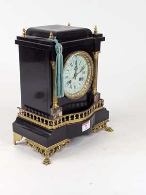 Lot 79 - *A 19th century French black slate cased...
