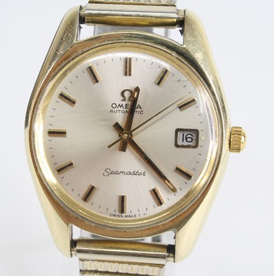 Lot 1352 - A gents Omega Seamaster gold-plated steel...