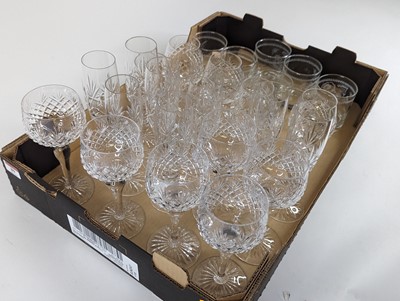 Lot 89 - A set of six cut glass wine hocks, together...