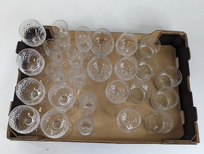 Lot 89 - A set of six cut glass wine hocks, together...