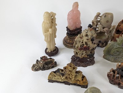 Lot 91 - *A collection of oriental hardstone carvings,...