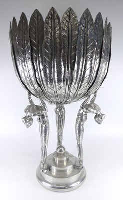 Lot 141 - A large French Art Deco chromed metal...