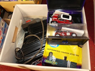 Lot 1575 - A box containing Scalextric cars and accessories