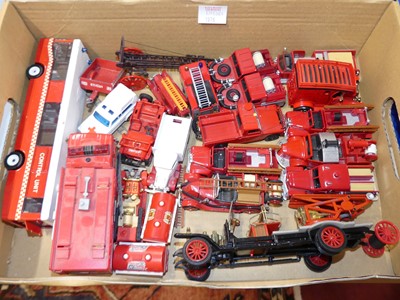 Lot 1576 - Two boxes containing loose playworn diecast to...