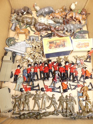 Lot 1555 - Two boxes containing Britains Lead figures