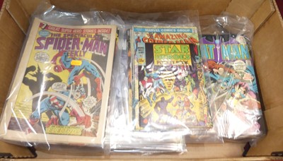 Lot 1598 - A tray containing various comic related...