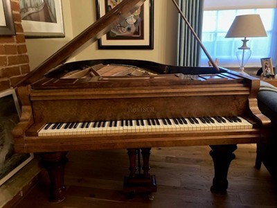 Lot 518 - A 19th century burr walnut cased grand piano...