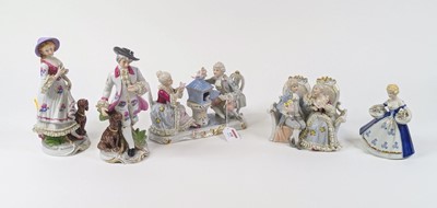 Lot 118 - A collection of five continental porcelain...