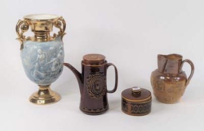 Lot 125 - A Victorian Harvest pattern stoneware jug,...