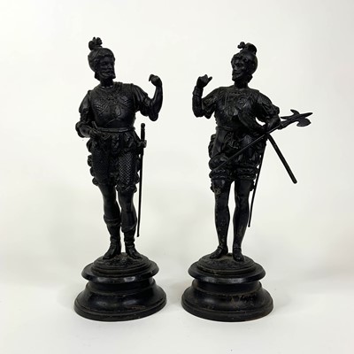 Lot 135 - A pair of 19th century spelter figures of...
